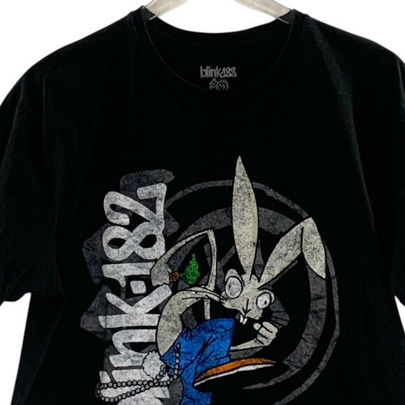Blink 182 L Unisex 2024 Black Concert T Shirt Bunny One More Time Tour - Picture 4 of 6